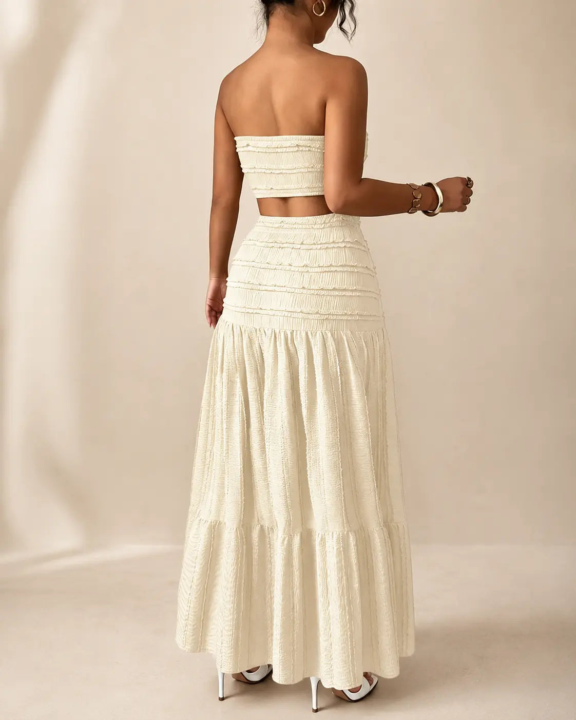 Aria | Conjunto de falda maxi fruncida