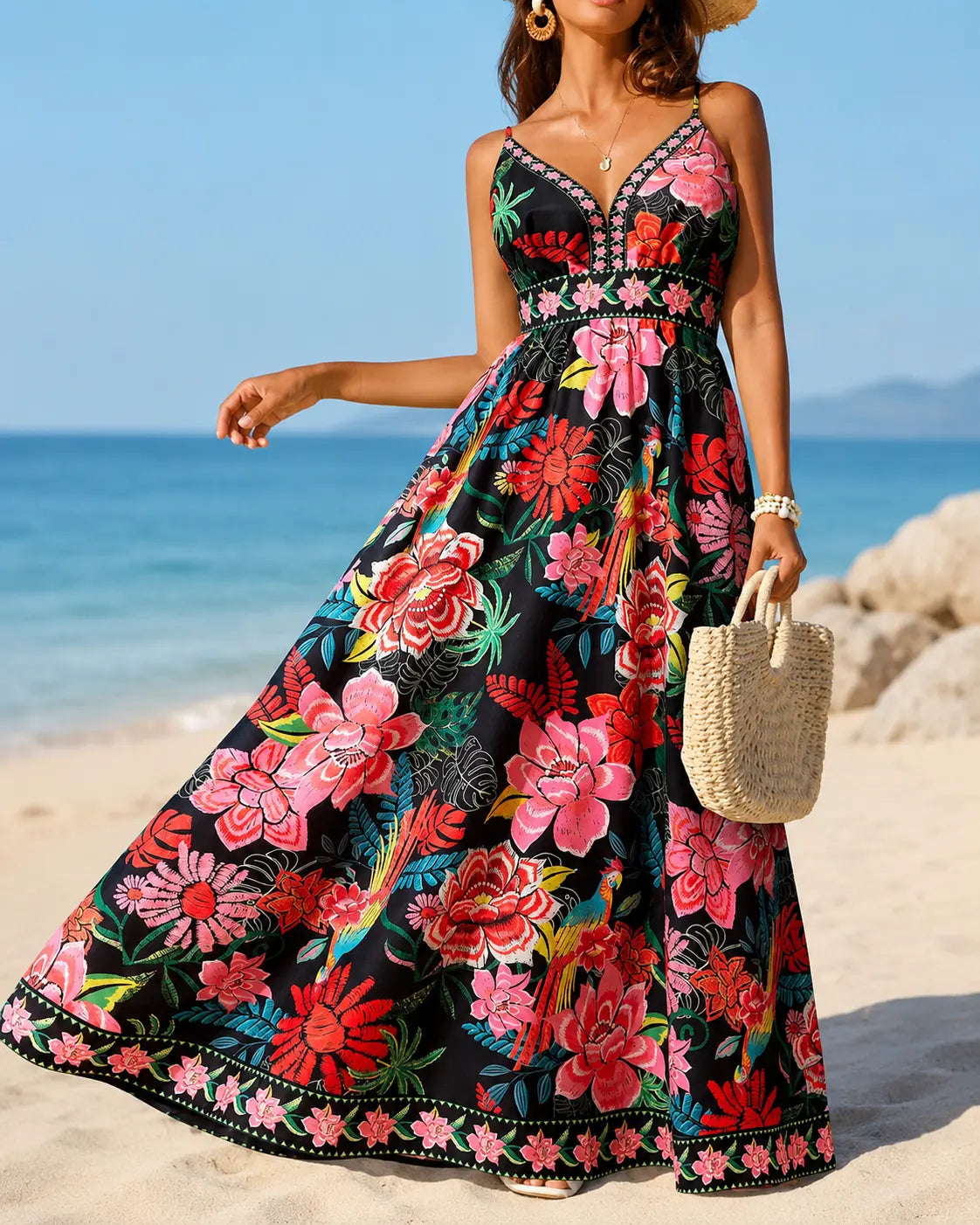 Marbella | Vestido Maxi Floral Tropical