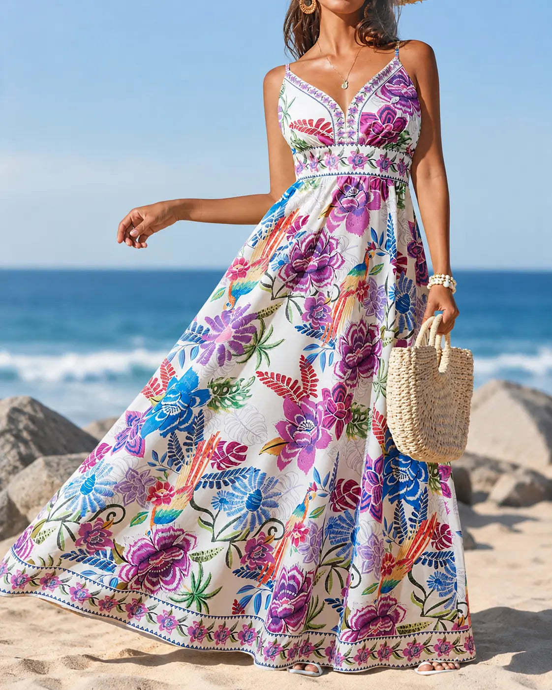 Marbella | Vestido Maxi Floral Tropical