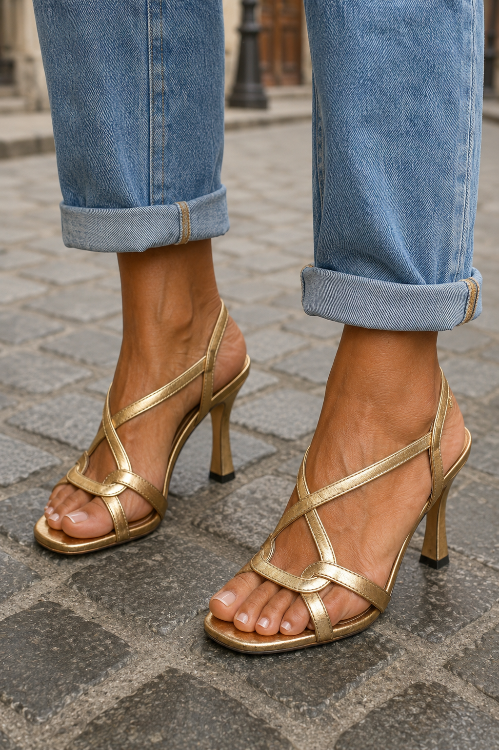 Cassie | Tacones dorados de verano con encanto