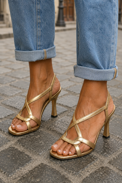 Cassie | Tacchi dorati estivi con fascino