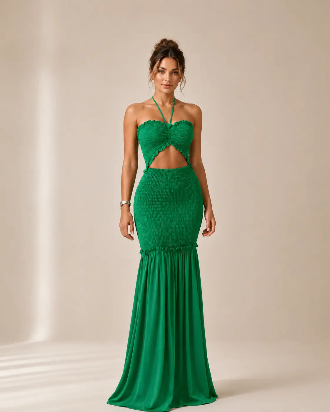 Alessia | Conjunto maxi tropical con lazo frontal
