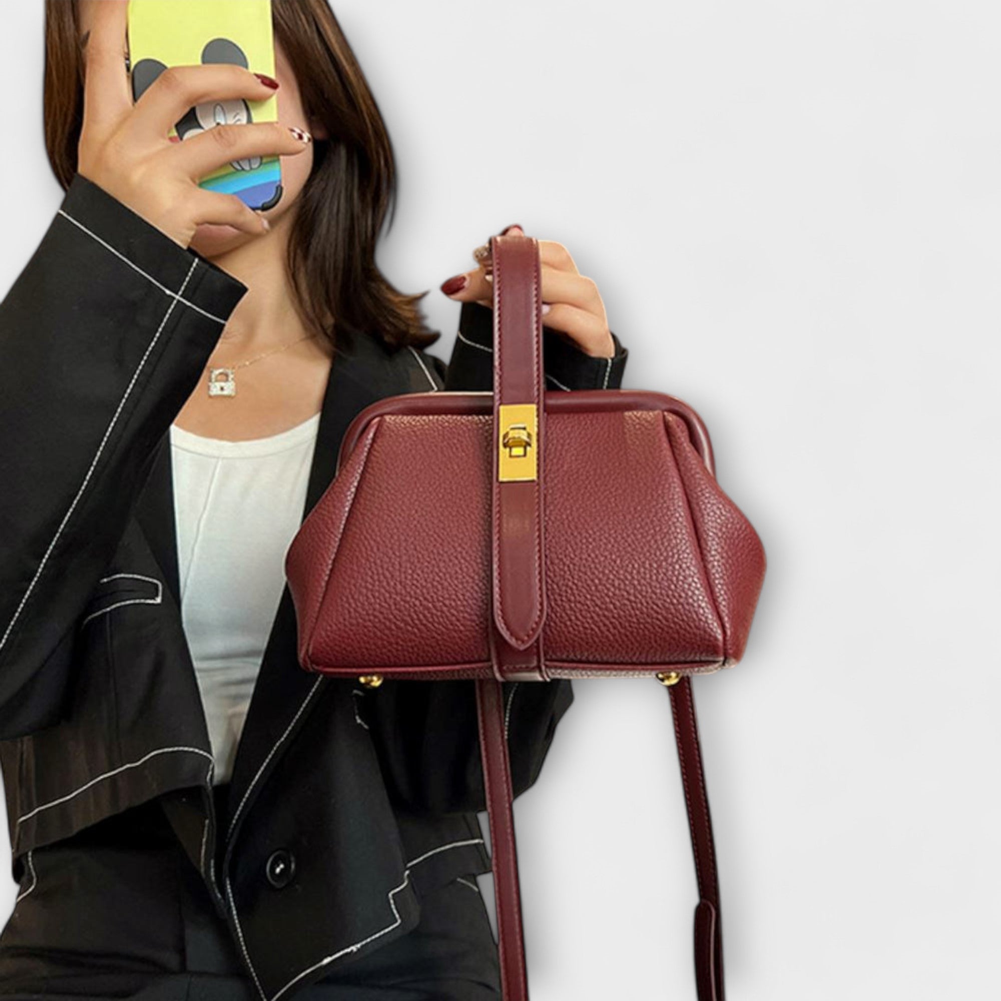 Hadleigh | Bolso cruzado mini para mujer con asa superior y broche giratorio