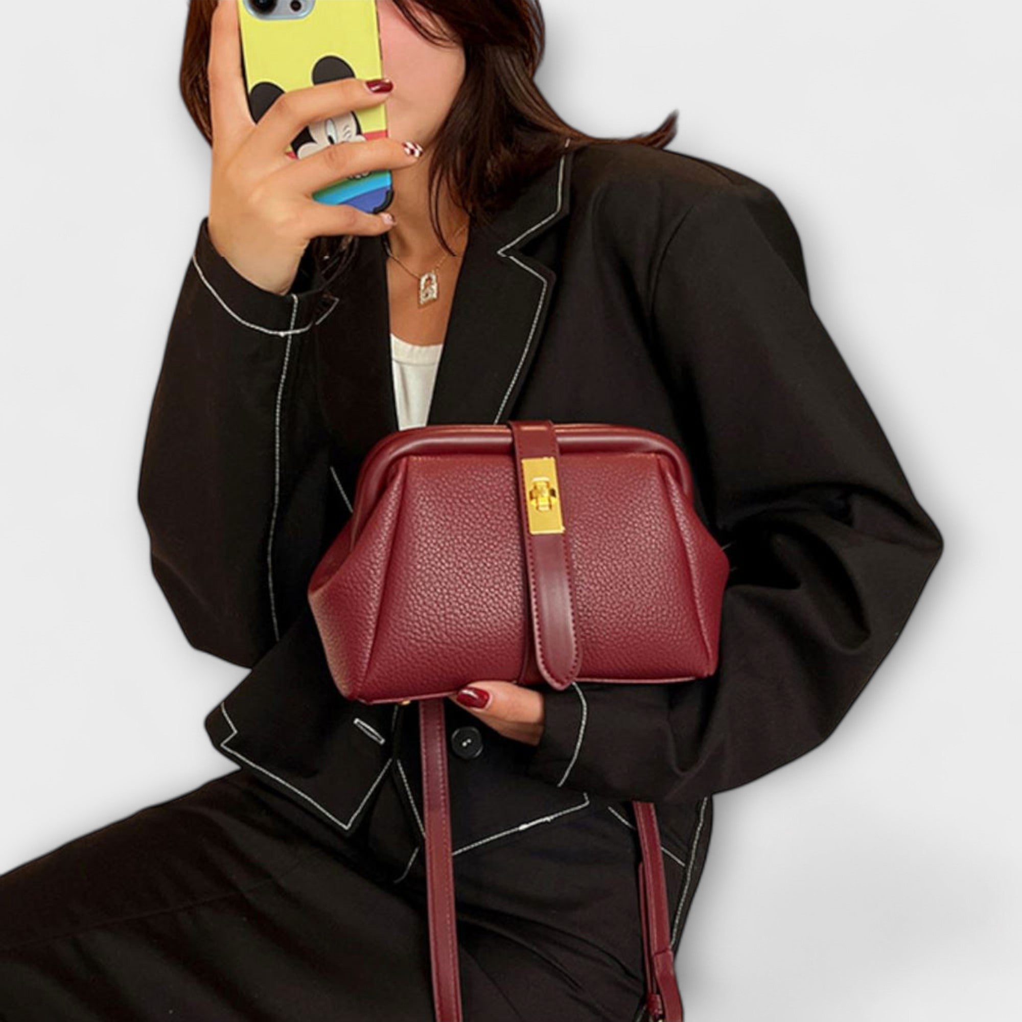 Hadleigh | Bolso cruzado mini para mujer con asa superior y broche giratorio